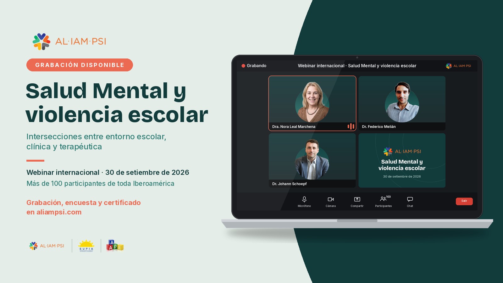 Webinar «Salud Mental y violencia escolar»: ya está disponible la grabación